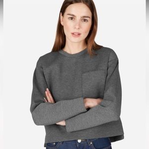 Everlane street fleece pocket pullover sweatshirt in charcoal grey